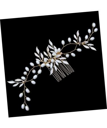 Didiseaon Bridal Hair Comb Golden Women Hair Accessories Bridal Headdress Crystal Hair Comb Goody Hair Leaf Hair Comb Womens Hair Clips Gold Hair Accessories Hairpin Wedding Miss - Buy Online on GoSupps.com