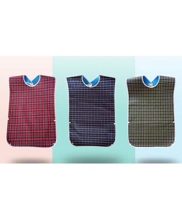 Mingze Waterproof Bibs for Adults - Washable Apron with Crumb Catcher for Men & Women - Red Clothing Protection - Buy Online on GoSupps.com