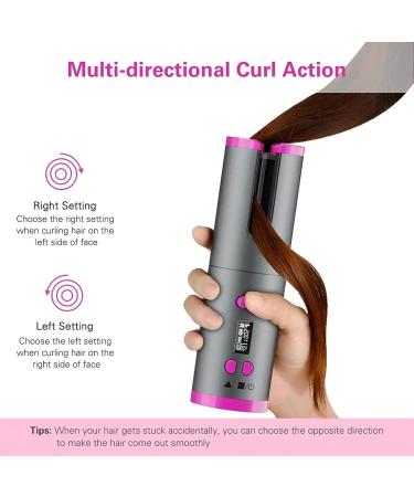 GeRRiT Cordless Automatic Hair Curler Set - Ceramic Wireless Curling Iron Wand Rechargeable & Portable Auto Shut-Off - Perfect for International Shipping - Buy Online on GoSupps.com