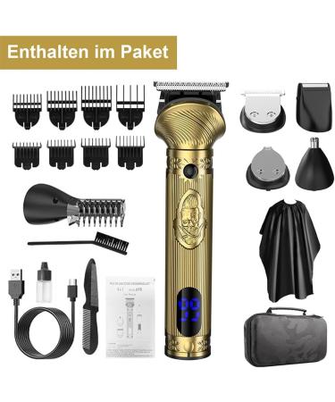 BestAuty 6-in-1 Haschneider-Bartschneider Set for Men | Waterproof Grooming Kit with Eva Bag & Hairdressing Cloak for Beard Face Body Ears Nose & Intimate Areas | Type-C Charging International Shipping Available - Buy Online on GoSupps.com