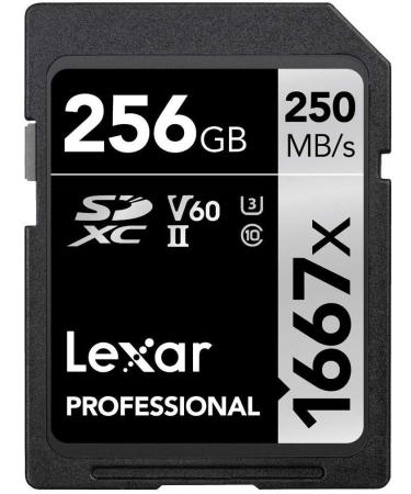 Lexar Professional 1667x 256GB SDXC UHS-II Card, Up To 250MB/s Read, for Professional Photographer, Videographer, Enthusiast (LSD256CBNA1667) Single 256GB
