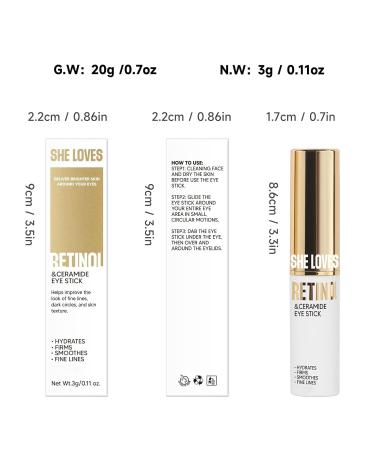 Retinol Eye Stick & Cream Balm Anti-Wrinkle Dark Circles & Fine Lines Portable Daily Eye Care for Men & Women - Buy Online on GoSupps.com