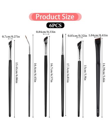 Premium 6-Piece Eyeliner Brush Set - Fine Point Precision Brow & Concealer Brushes for Professional Makeup | International Shipping Available - Buy Online on GoSupps.com