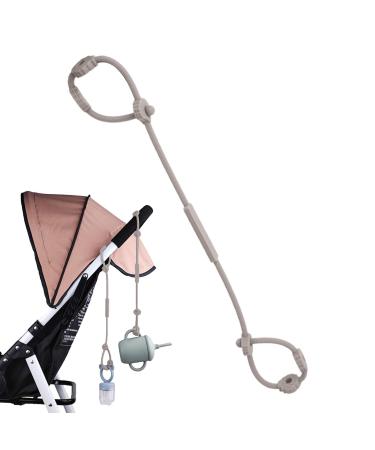 Toy holder for strollers pacifier band |Silicone pacifier holder |Adjustable food catcher for high chairs toy clip children's bite ring and drinking cup holder for children's car seats light gray