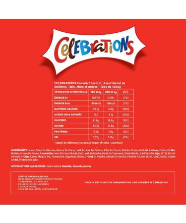 CELEBRATIONS - Bo te Cadeau en M tal - Assortiment de Chocolats au Lait Partager - Coffret No l - Chocolats Offrir - SNICKERS TWIX MARS MALTESERS BOUNTY et autres - 435g 435 g (Lot de 1) - Buy Online on GoSupps.com