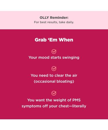 OLLY Period Hero Gummies PMS Support Supplement * Chasteberry Vitamin B6 Calcium Cran-Raspberry Flavor 30 Day Supply - 60 Count - Buy Online on GoSupps.com