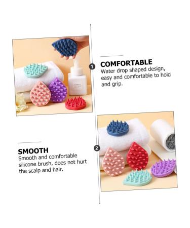 Silicone Shampoo Comb & Scrubber Massager | Scalp & Body Brush for Baby Shower | Dark Blue | 1pc - Buy Online on GoSupps.com