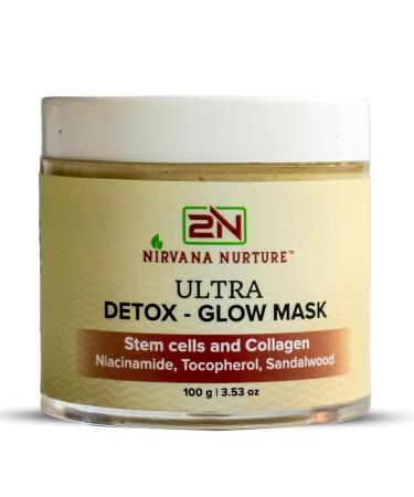 Ultra-Detox Glow Mask -Detox Skin Daily Boost Skin Firmness and Naturally Enhance Skin Glow -With Gotu Kola Stem Cells Collagen Clays Sandalwood