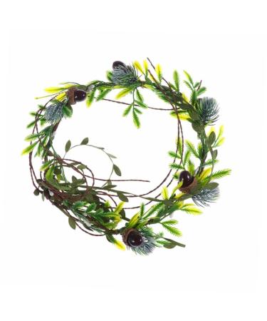 HAPINARY Pine Cone Garland Bridal Flower Headband Garland Crown Headpiece Xmas Leaves Wreath Pine Cone Headband Pine Cone Crown Holiday Rattan Wreat Seaside Resort Hair Christmas Flower