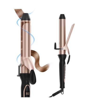 Curling Iron for Salon & Home 1.25 Inch Instant Heat Curling Wand for Long Hair Clipped Large Barrel(7.3 in) Professional 1 1/4 (32mm) in Hair Curlers up to 446 F Dual Voltage Travel Waving Tool