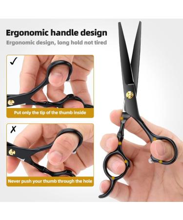 Professional Stainless Steel Hairdressing Scissors - Salon Barber Hair Cutting Tools | Gift for Mother, Father, Friends (BLACK-01) - Buy Online on GoSupps.com