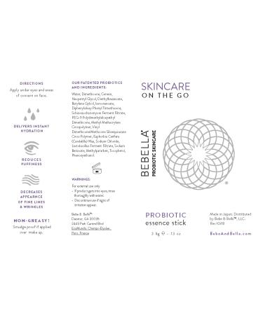 Bebella Probiotic Essence Stick - Reduce Dark Circles Puffy Eyes & Fine Lines around the delicate eye area - Refreshes Look Soften Lines on Upper lip Skin Care Recovery Hydrating on the go Essence Stick Moisturizer - Buy Online on GoSupps.com