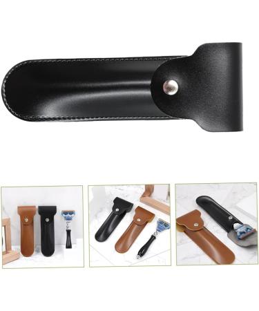 Lalafina Portable Leather Razor Storage Case - Travel Bag for Safety Razors | Black 3-Pack (16.5x4.2cm) - Perfect Shaving Accessories for Men - Buy Online on GoSupps.com