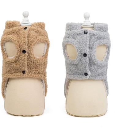 Tineer Pet Doggy Winter Coat - Warm Fleece Jacket for Small & Medium Dogs | Kashmir Lamb in Gray (L) - Buy Online on GoSupps.com