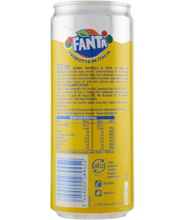  Coca-Cola Fanta Limonata Zero Pack of 24 disposable 330ml cans with no added sugar made with 12% lemon juice + Italian Gourmet Polpa 400g - Buy Online on GoSupps.com