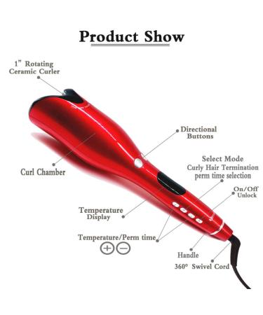 Automatic Ceramic Hair Curler - Professional Air Spin N Curl for All Hair Types with LCD Display - International Shipping Available - Buy Online on GoSupps.com