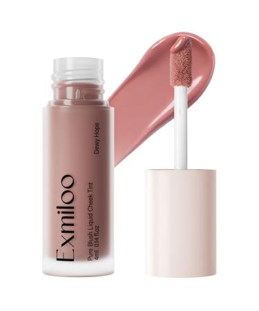 exmiloo Exmiloo 2-in-1 Liquid Blush Face & Lip Blush Lightweight Texture with Buildable Color Subtle Dewy Finish for Naturally Rosy Cheeks (Dewy Hope)