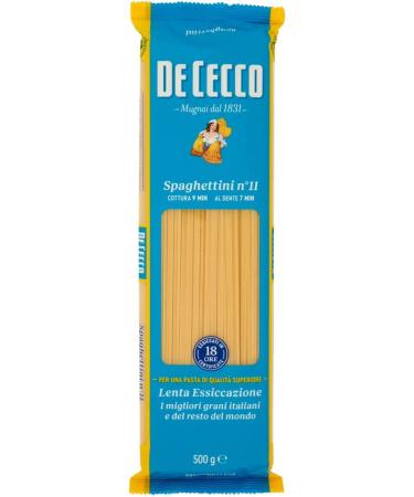 Italian Gourmet E.R. Pack of 10 De Cecco 100% Italian Spaghettini No. 11 500g + Italian Gourmet Polpa 400g