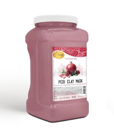SPA REDI - Clay Mask Pomegranate 128 Oz - Pedicure and Body Deep Cleansing Skin Pore Purifying Detoxifying and Hydrating - Natural Bentonite Clay Infused with