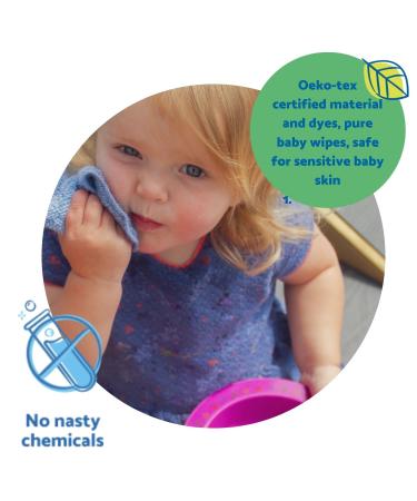 Rainbow Cotton Baby Wipes - 25 Eco-Friendly 15x15 cm Heavy Fabric Wipes for Gentle Care - Buy Online on GoSupps.com