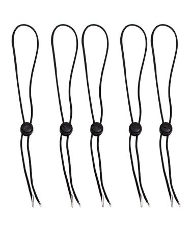 Hat Chin Cord Flexible Removable Hat Chin Strap with Spring Loaded Stop Cord Lock Black