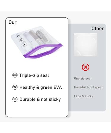 ECOHUB Airport Security Liquids Bags - 2 TSA Approved Purple EVA Clear Travel Toiletry Bags - Buy Online on GoSupps.com