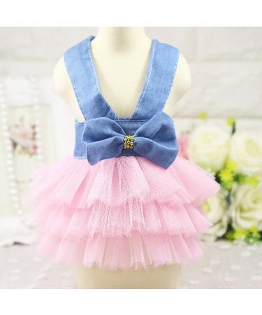 Petyoung Dog Princess Dress - Fairy Tutu Costume with Bowknot for Small Dogs & Cats - Buy Online on GoSupps.com