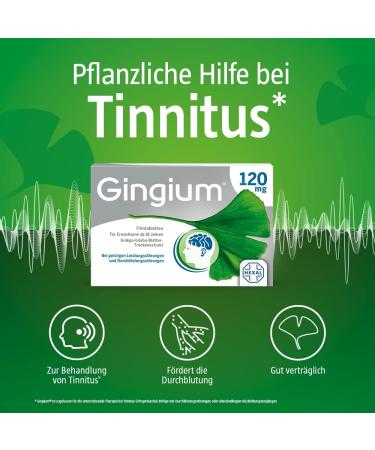 Gingium 120 mg Film-Coated Tablets - 30 pcs | Herbal Support for Memory & Focus | International Shipping Available - Buy Online on GoSupps.com