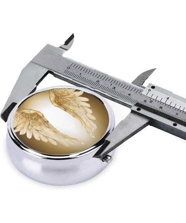 Angel Wing Printed Mini Round Pill Box | 3 Compartment Portable Pill Organizer for Travel Home & Office - Buy Online on GoSupps.com