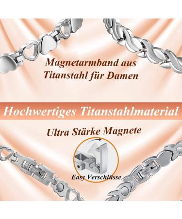 Vicmag 2 PCs Magnetic Hard Band Bracelet for Women - Ultralight Titanium Gift with Distant Tool (Silver Fishtail & Love) - Buy Online on GoSupps.com