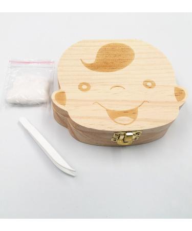 JZK Wooden Baby Milk Teeth Storage Keepsake Box - Baby Tooth Holder for 4-12 Years - Ideal Birthday or Christening Gift for Boys - Beige - Buy Online on GoSupps.com