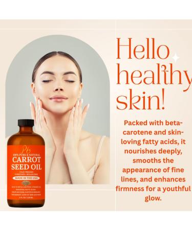 Pomberries Carrot Seed Oil | 100% Pure Cold-Pressed & Unrefined Unscented Carrot Oil for Hair Skin & Face Moisturizing Body & Carrier Oil Helps Improve the Look of Fine Lines & Wrinkles | 4 fl oz - Buy Online on GoSupps.com