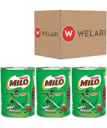 Nestle 3 x 400g Chocolate Flavour Milo Milk Drink With Welari Thank You Card Malted Vitamin Minerals Calcium Activ-go for Kids (1.2kg) - Buy Online on GoSupps.com