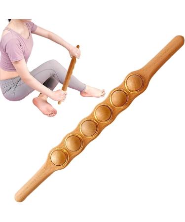 Massage tools massage roller massage tab massage tool massage roller |Universal wooden roller massager for the body-roller massager double-sided slit 6 rotating rollers Schabeb