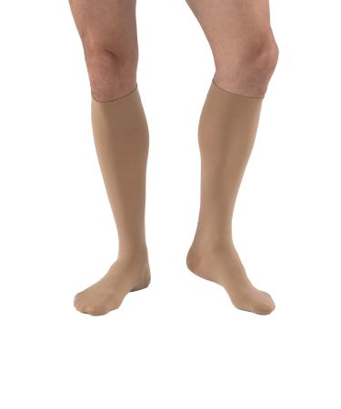JOBST Relief Knee High Graduated Compression Socks 30-40 mmHg - Comfortable Unisex Design - Closed Toe Beige Large Full Calf Petite