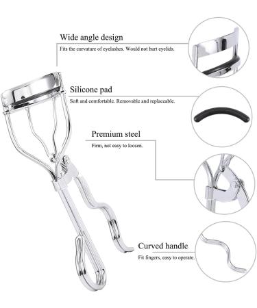 Uranian Beauty Eyelash Curler - Curved Makeup Tool for Women & Girls | Silver | International Shipping - Buy Online on GoSupps.com