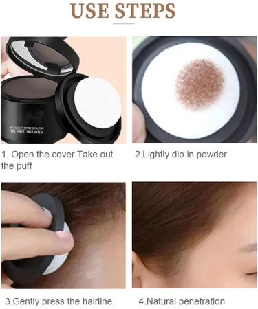 Hairline Powder Hair Shadow Powder for Filling in Thinning Hair Hair Root Dye Touch Up hair powder Hair Root Concealer For Makeup for Men and Women Windproof & Sweatproof with Mirror &Puff (Black) - Buy Online on GoSupps.com