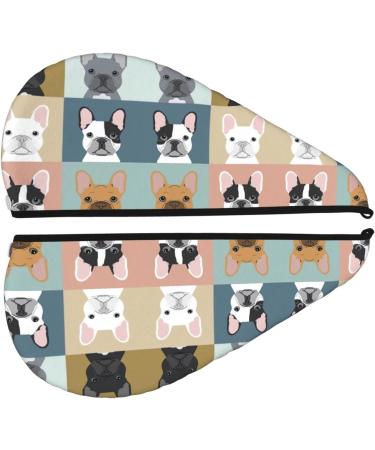 French Bulldog Coral Velvet Dry Hair Cap - Unisex Towel Wrap for Bathing Pool Parties & Beach - Ultimate Home Accessory - Buy Online on GoSupps.com