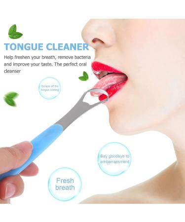 2 Sets Stainless Steel Oral Mouth Cleaning Scraper Tools | Black & Blue - Best for Dental Hygiene Care - Buy Online on GoSupps.com