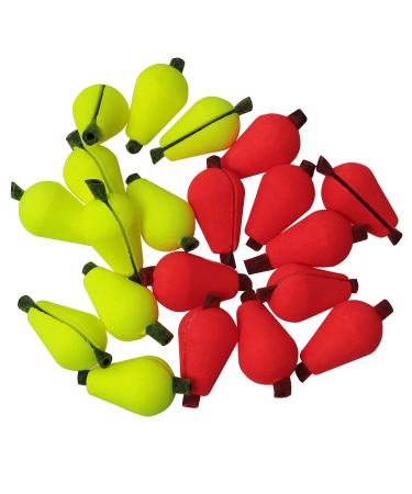 BAIRONG 20pcs Float Foam Tear Drop Strike Indicator Fly Fishing Strike Fly Fishing Bobber (Fluorescent Yellow x 10 + Orange Red x 10)