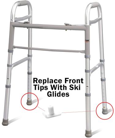 Carex Universal Walker Skis Glides - Fits Most Walkers - 1 Pair (1 1/8 Inch) Included - Buy Online on GoSupps.com
