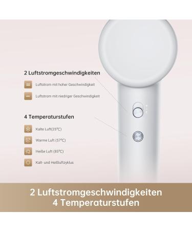 Dream Hair Gleam Hair Dryer | High-Speed 110 000 RPM 65m/s Airflow 200 Million Negative Ions | Lightweight & Controlled Temperature for Perfect Styling - Buy Online on GoSupps.com