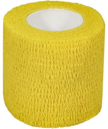 Qigui 8 Roles Self-Adhering Cohesive Bandage - Elastic Fixing Bandage for Fingers Hands Toes & Feet - 5cm x 4.5m (Yellow) | International Shipping Available - Buy Online on GoSupps.com