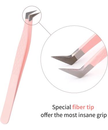 FADLASH 90 Degree Curved Volume Lash Extension Tweezers for Professional Artists - Ideal for Larger Fans - Fiber Tip 90 Tweezer - Buy Online on GoSupps.com