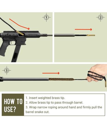 HUNTSEN Gun Snakes Cleaner for Rifle, Pistol, Shotgun - 5.56mm/9mm/7.62mm/10/12/16/20 GA/.44 Cal.45 Cal/.375.35 Cal - Best Gun Snake Brushes for Caliber Cleaning - Buy Online on GoSupps.com