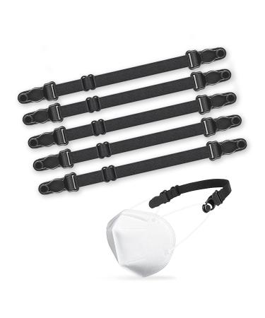 Mask clamps (10 pieces) ear protection surgical mask hooks hooks for masks KN 95/FFP2 washable ear protection hook black