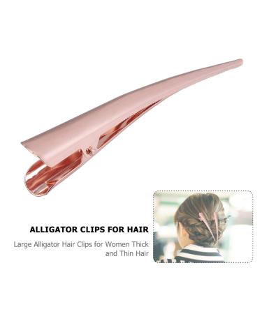 Minkissy Large Ros gold Alligator Hair Clips - 12 Metal Crocodile Hair Styling Accessories for Professional Hairdressing - Buy Online on GoSupps.com