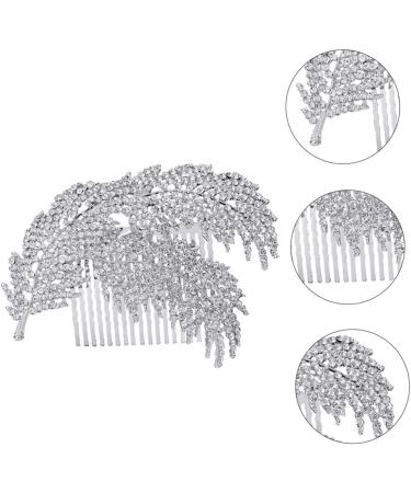 Didiseaon 1pc Wedding Hairpin Bridal Hair Accessories Hair Rhinestones Diamond Headpiece Mothers Day Side Combs Prom Headpiece Pearl Leaf Hair Comb Leaves Headgear Zinc Alloy Bride - Buy Online on GoSupps.com