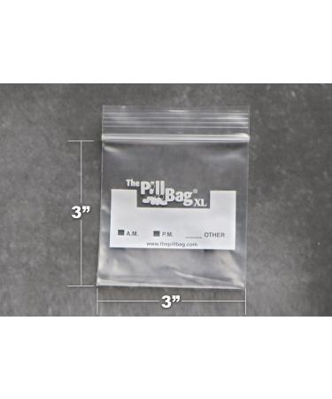 XL Medicine Pill Organizer with AM/PM Labels | Resealable Disposable Pouches for Vitamins Gummies & More | Travel-Friendly Plastic Pill Bags | 50 Count - Buy Online on GoSupps.com