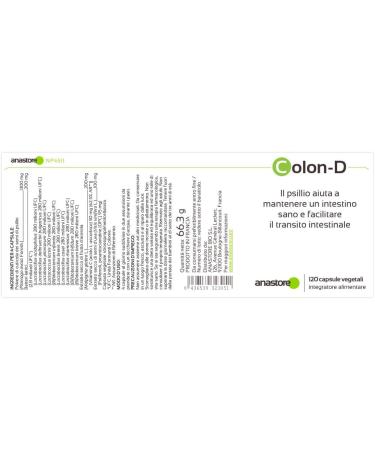 Colon-D 450 mg / 120 Capsules - Lactic Bacteria Psyllium Grape and Acerola - Digestion - Buy Online on GoSupps.com